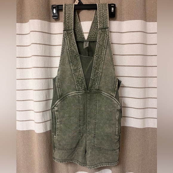 Altar'd State Olive Don’t Sweat It Romper - Picture 1 of 6